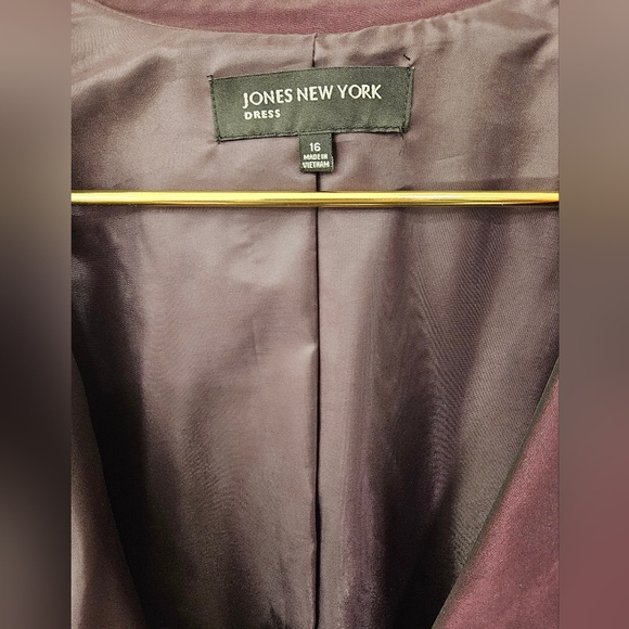 NWT - Satin Taffeta Jones New York "Merlot" Iridescent Midi Dress - Size 16 - Picture 15 of 16